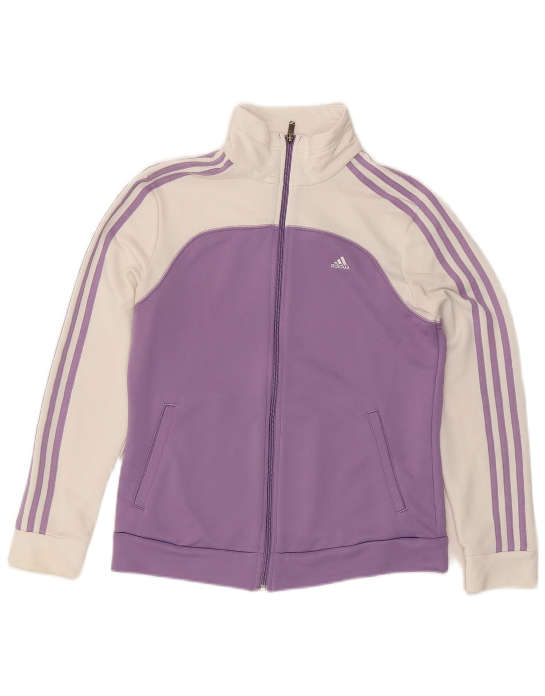 Γυναικεία αθλητική φόρμα ADIDAS Top Jacket UK 12/14 Medium Purple Colourblock