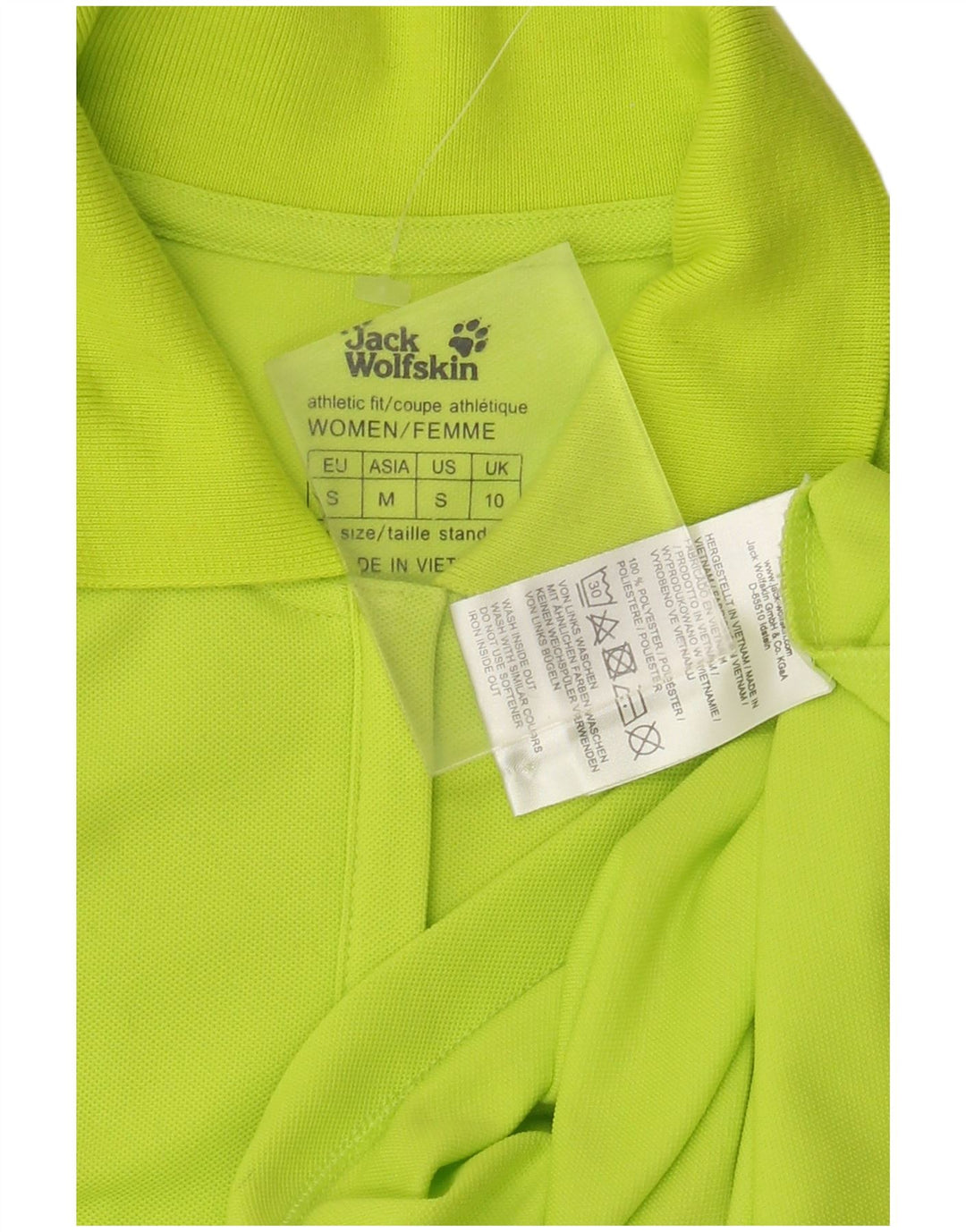 Γυναικείο μπλουζάκι πόλο JACK WOLFSKIN UK 10 Small Green Polyester