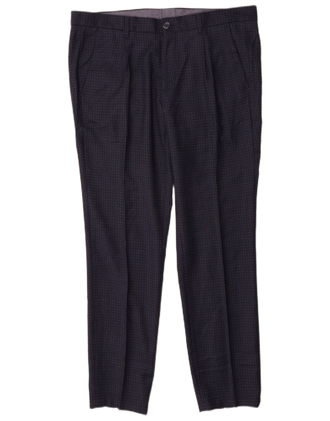 John Barritt Ανδρική φόρμα 2 τεμαχίων IT 52/54 XL W36 L31 Navy Blue Geometric