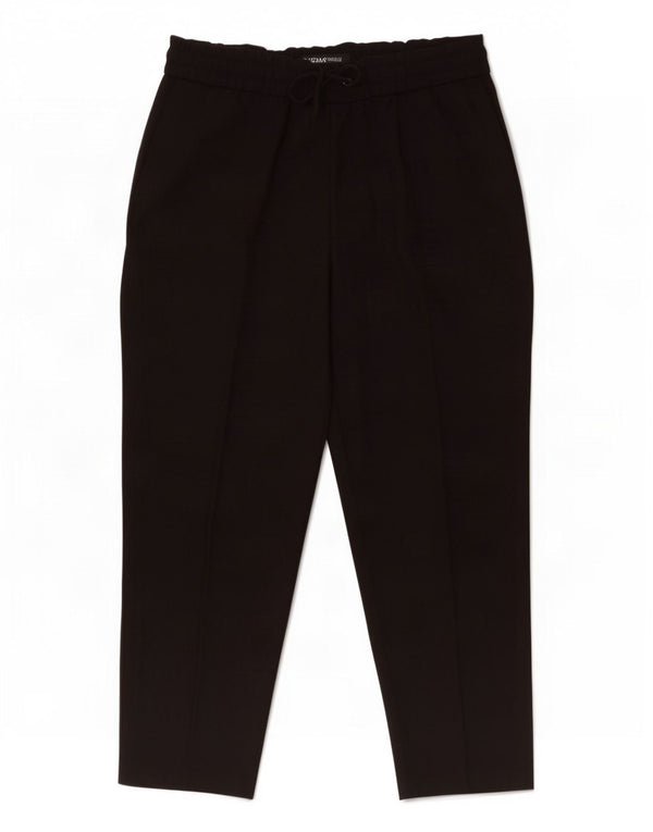 Zara Γυναικείο κωνικό cropped παντελόνι μεγάλο W30 L25 μαύρο πολυεστέρα