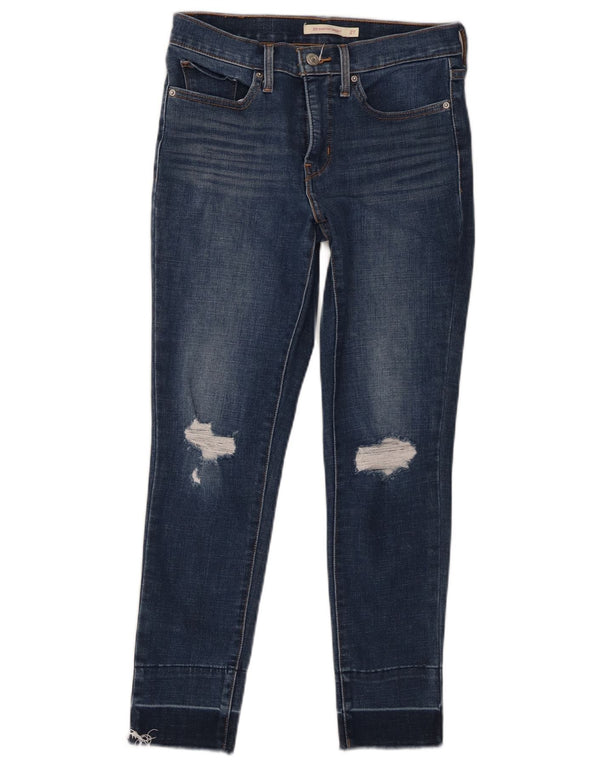 Levi's Womens 311 Distressed Shaping Skinny Jeans W27 L26 Blue Cotton