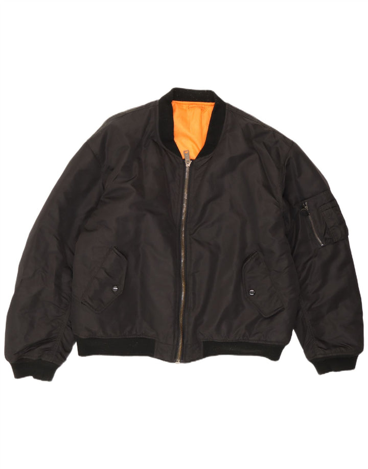 Vintage Ανδρικό Bomber Jacket IT 52/54 XL Μαύρο Nylon