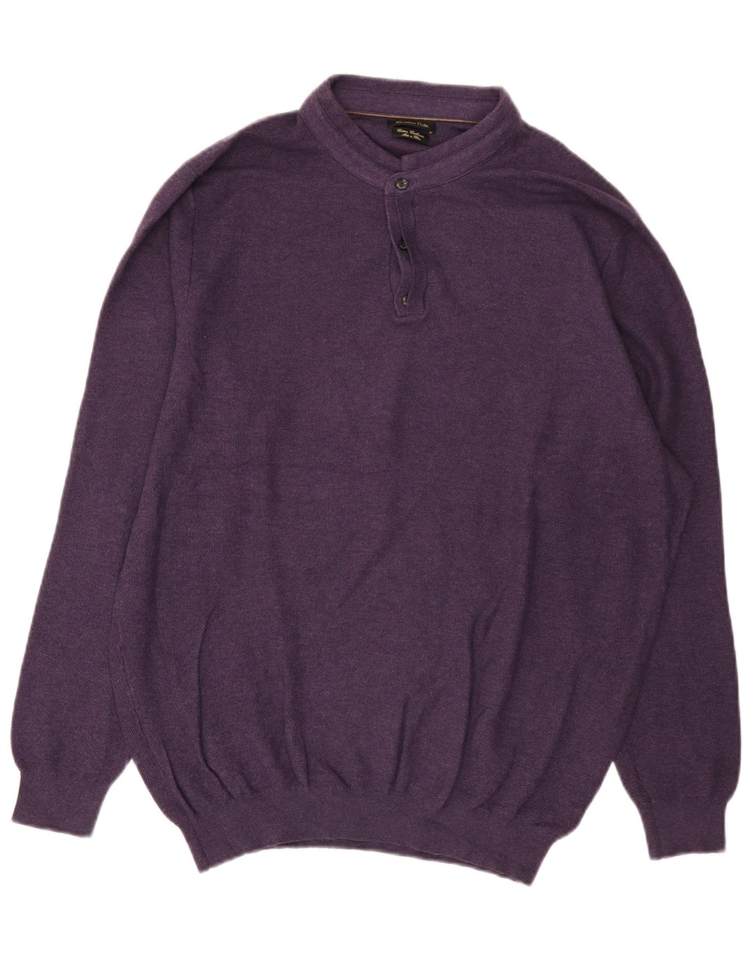 Massimo Dutti Ανδρικό πουλόβερ με λαιμό 2XL μωβ βαμβακερό