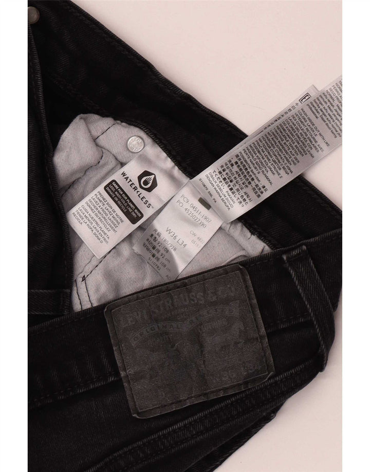 Levi's Mens 511 Slim Jeans W36 L34 Μαύρο βαμβακερό