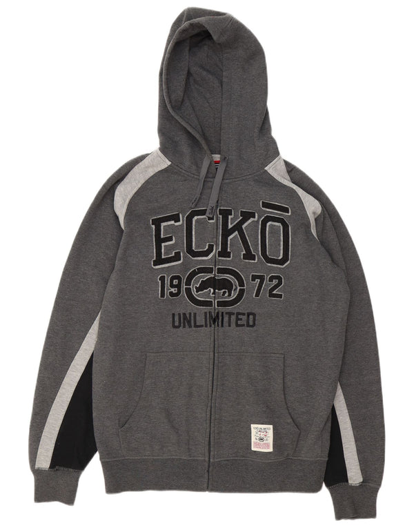 Ανδρικό πουλόβερ με κουκούλα με φερμουάρ Ecko Unltd Μεσαίο γκρι πολυεστέρα