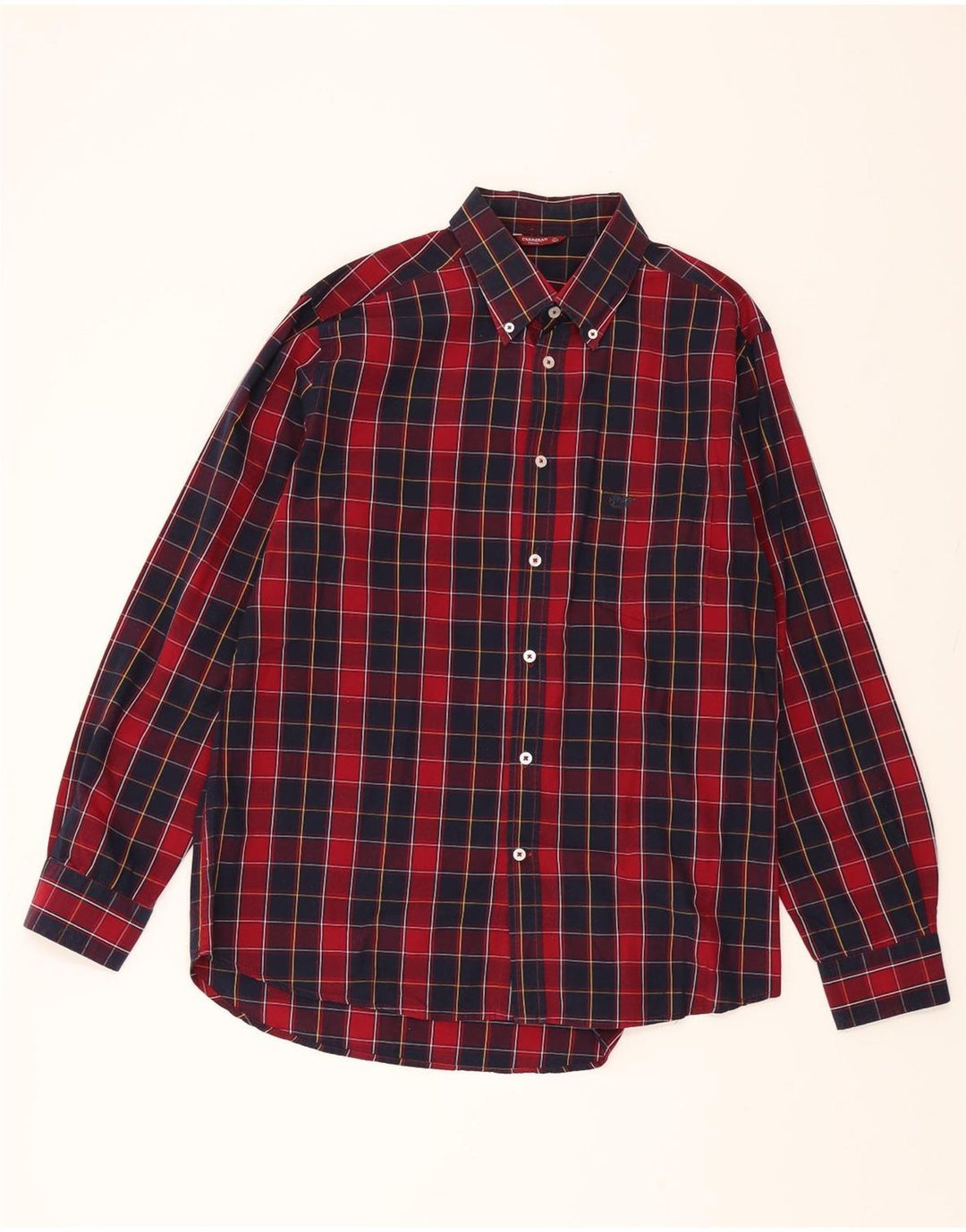 CARRERA Mens Regular Fit Shirt XL Red Check Cotton Vintage Carrera and Second-Hand Carrera from Messina Hembry 