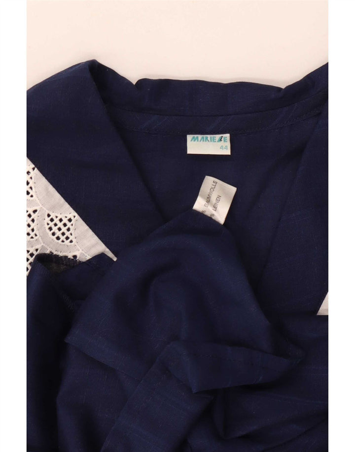 Vintage Γυναικείο Πουκάμισο Μπλούζα IT 44 Medium Navy Blue ριγέ