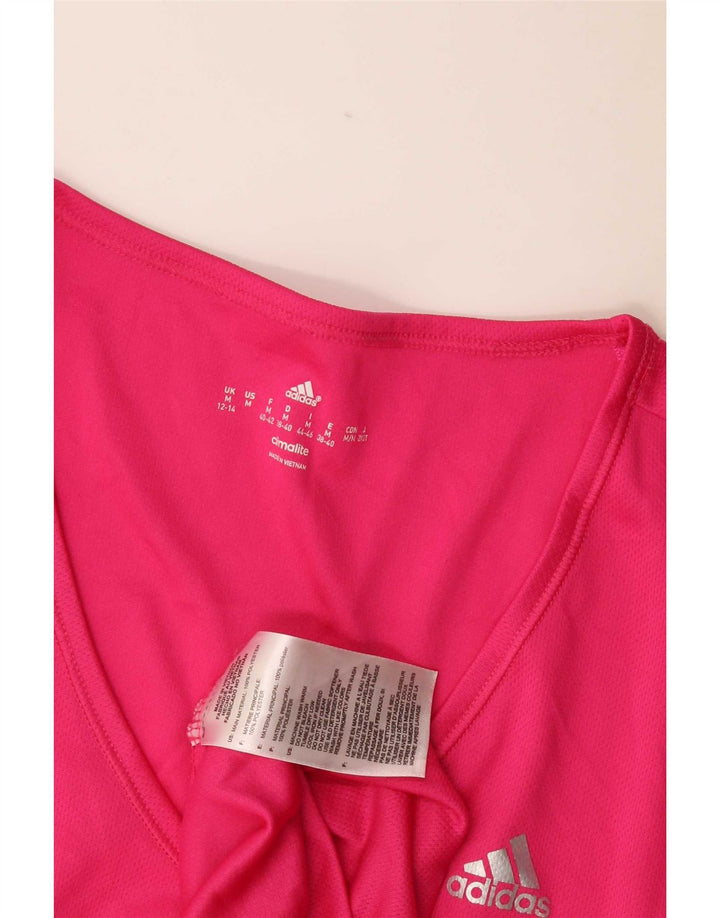 Adidas Γυναικείο T-Shirt Climalite Top UK 12/14 Medium Pink Polyester