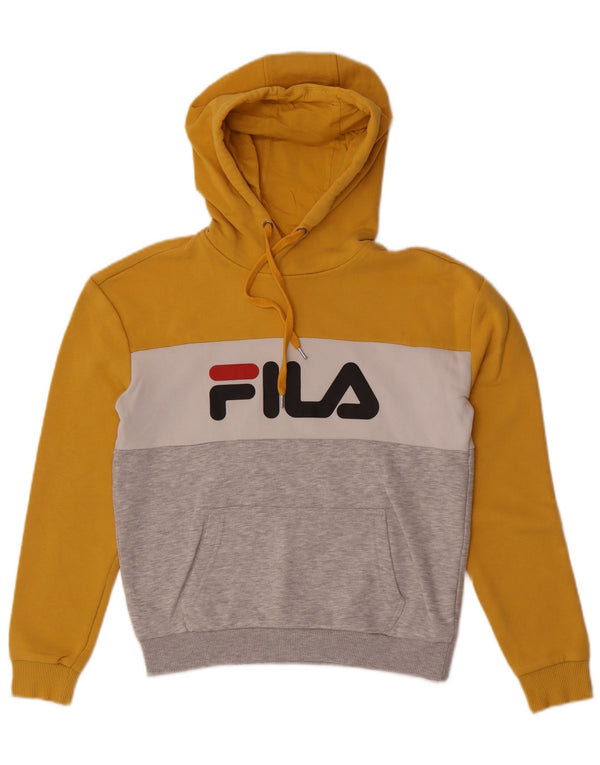 Πολύχρωμο Colourblock Fila Γυναικείο Γραφικό Hoodie Jumper UK 6 XS
