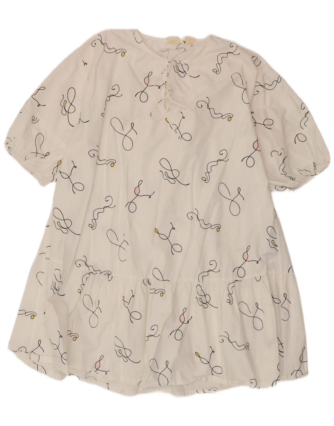 Γυναικείο Abstract Pattern Oversized Tent φόρεμα UK 14 Medium White