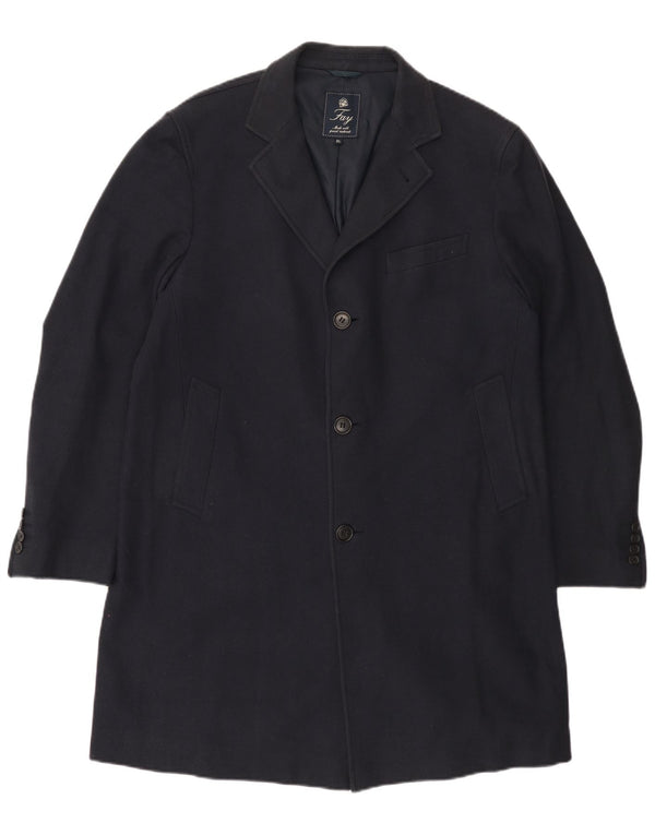 Γυναικείο Παλτό FAY UK 18 XL Navy Blue από βαμβακερό ψαροκόκκαλο