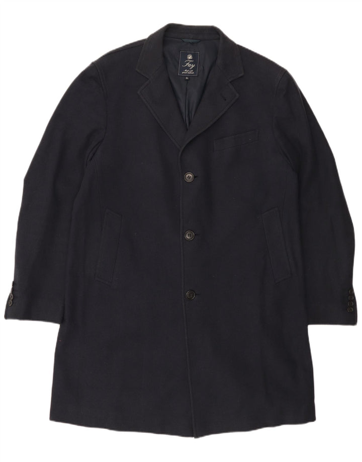 Γυναικείο Παλτό FAY UK 18 XL Navy Blue από βαμβακερό ψαροκόκκαλο