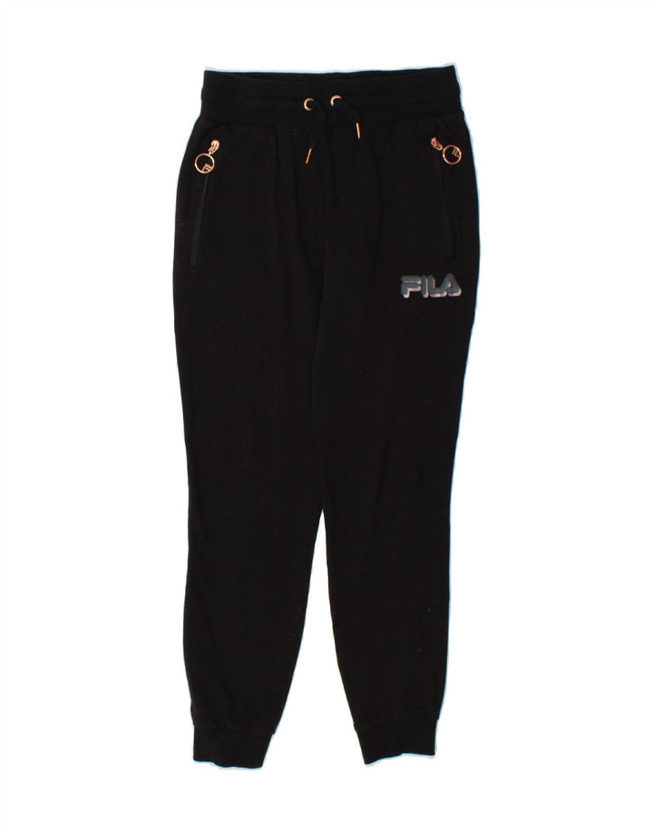 FILA Womens Tracksuit Trousers Joggers UK 8 Small  Black Vintage Fila and Second-Hand Fila from Messina Hembry 