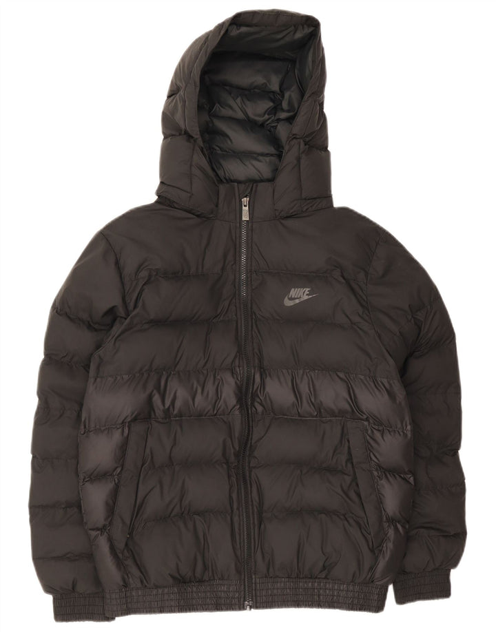 Μπουφάν Nike Boys με κουκούλα με επένδυση 13-14 ετών XL μαύρο χρώμα πολυεστέρα