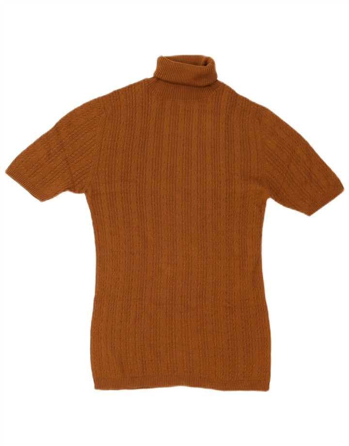 Massimo Dutti Γυναικείο πουλόβερ με ρολό λαιμόκοψη UK 14 μεγάλο καφέ