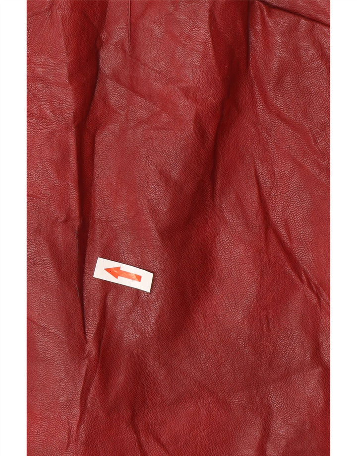 Zara Γυναικεία Δερμάτινη Φούστα Μικρή W26 Βουργουνδία