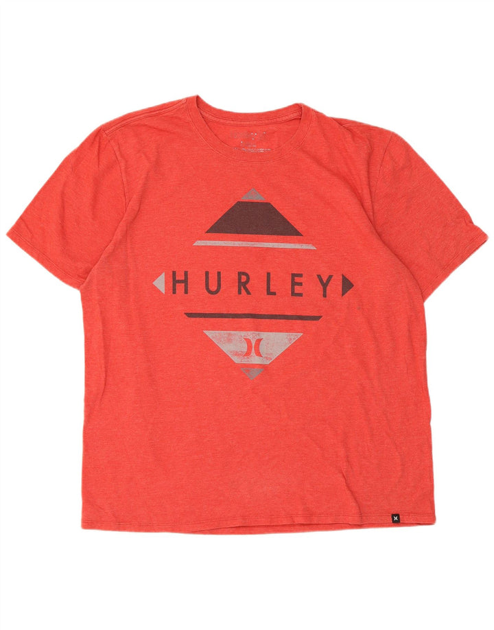 Ανδρικό γραφικό T-Shirt Hurley Top μεγάλο κόκκινο πολυεστέρα