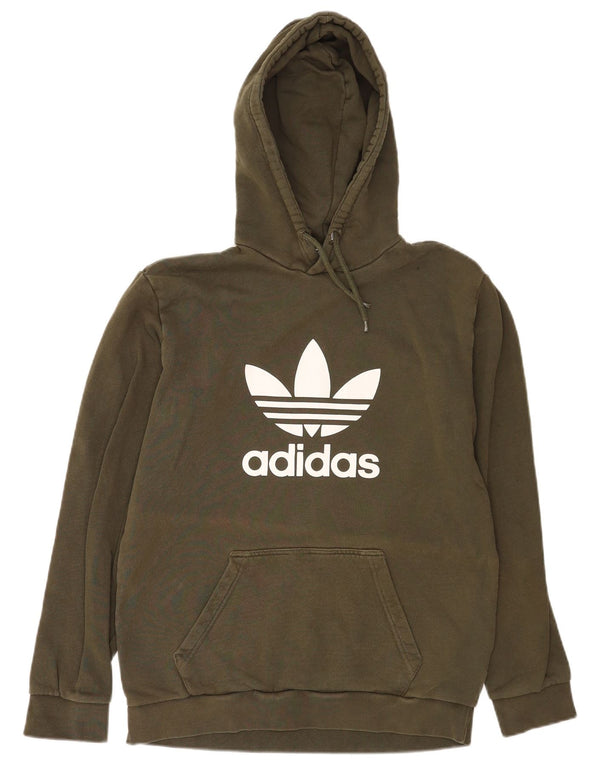 Ανδρικό γραφικό κουκούλα Adidas, μικρό πράσινο βαμβακερό