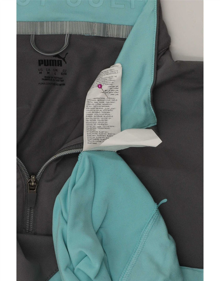 Ανδρική φόρμα πουλόβερ με φερμουάρ Puma Top Large Grey Colourblock Polyester