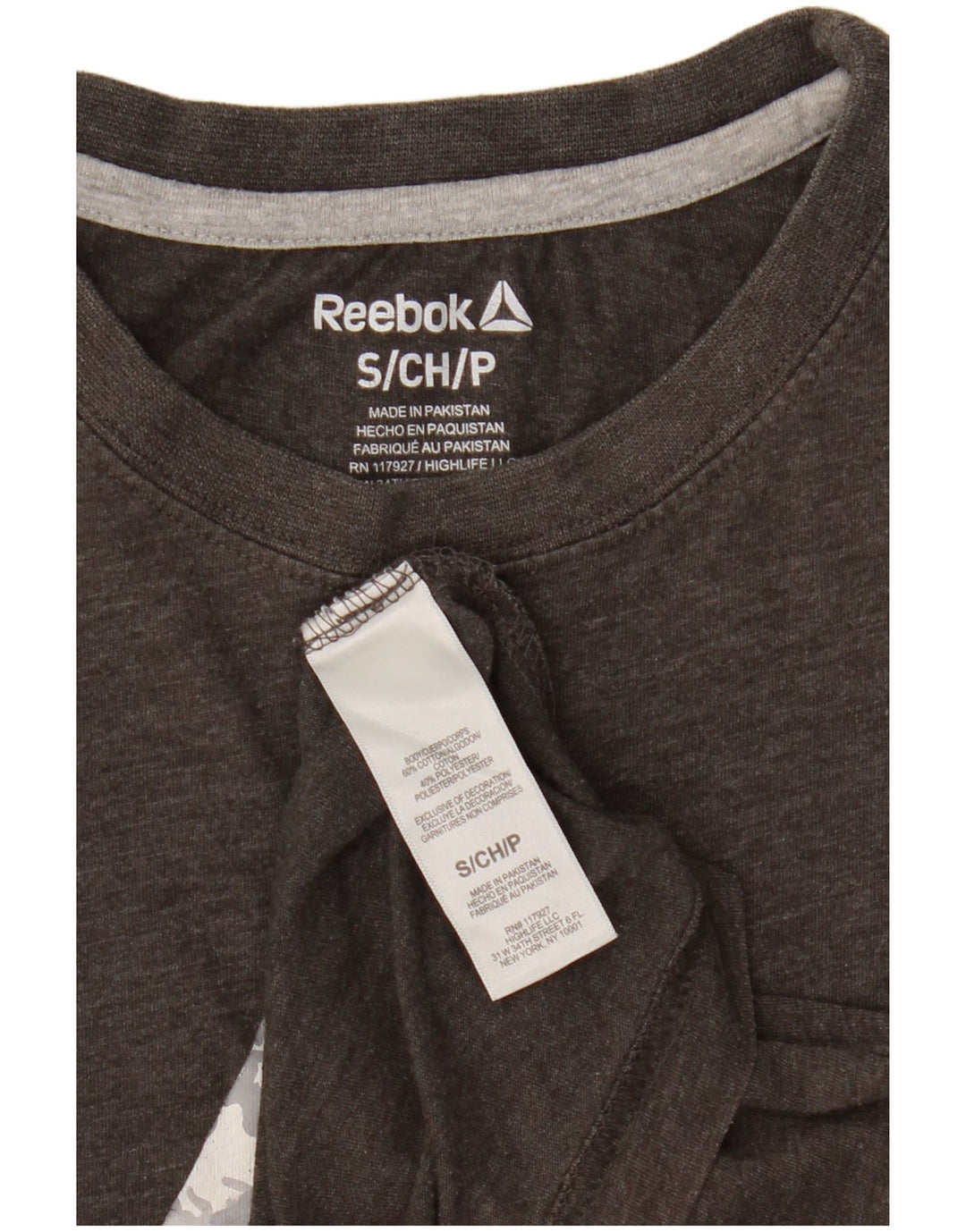 Ανδρικό γραφικό T-Shirt Reebok Top Μικρό γκρι βαμβακερό