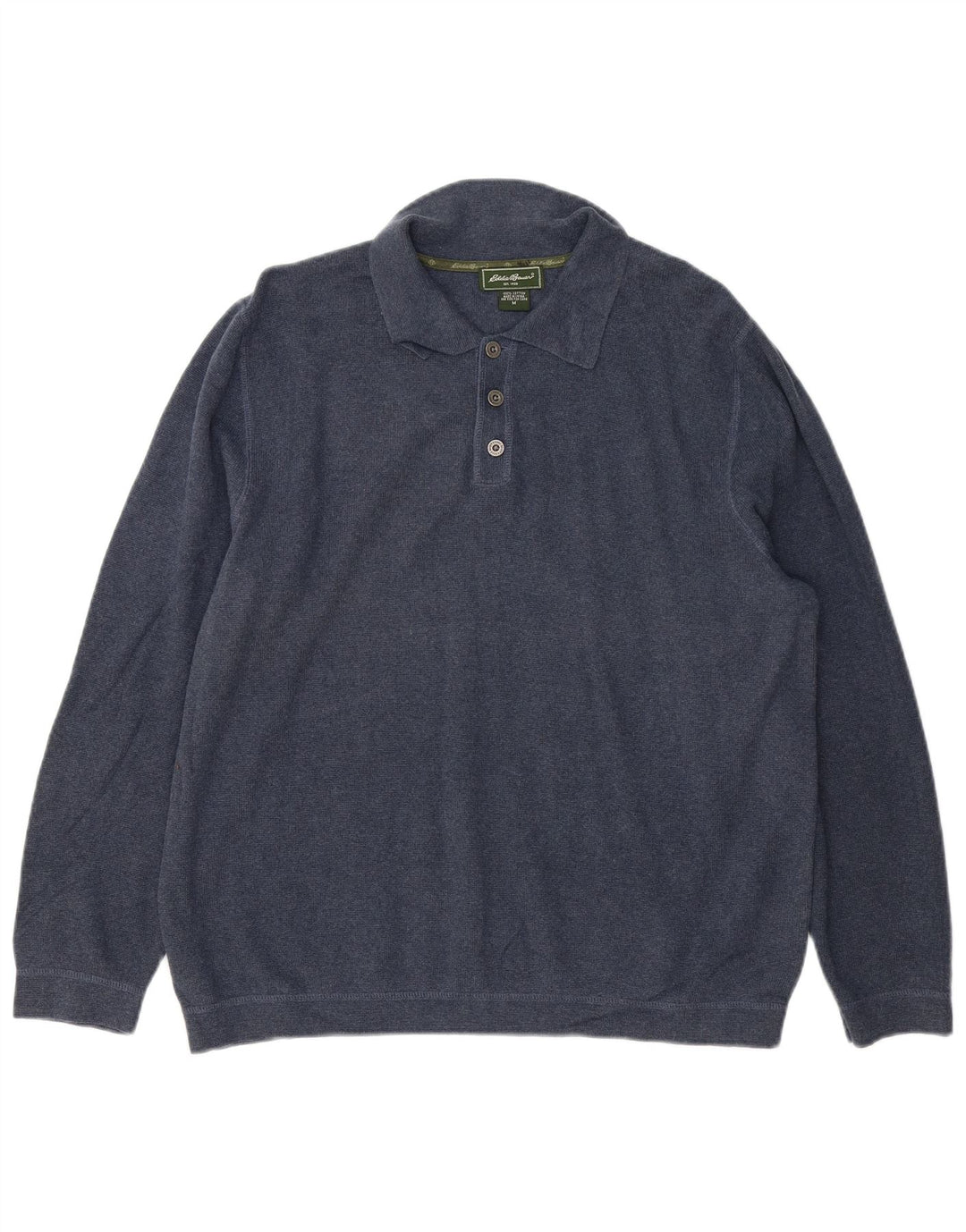 EDDIE BAUER Ανδρικό πουλόβερ με λαιμόκοψη polo, μεσαίο, βαμβακερό, μπλε