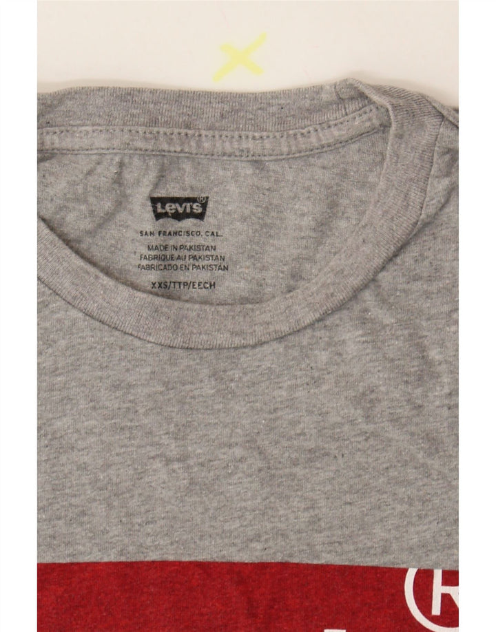 LEVI'S Mens Graphic T-Shirt Top 2XS Grey Cotton Vintage Levi's and Second-Hand Levi's from Messina Hembry 