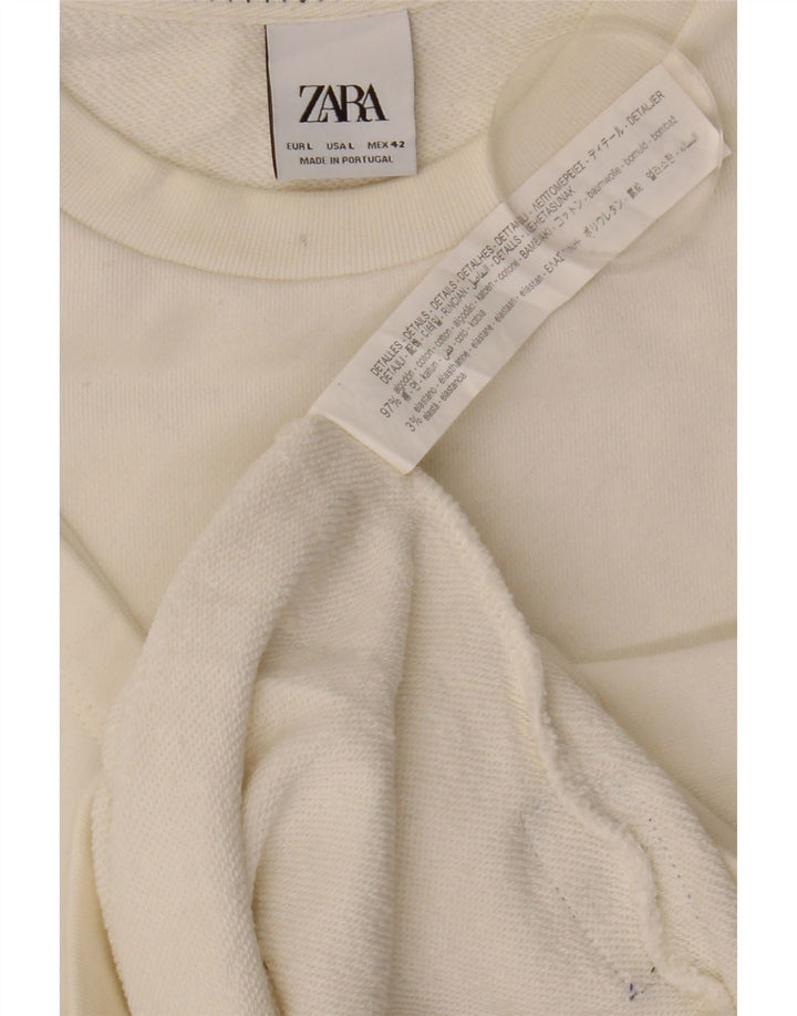 Ανδρικό κοντομάνικο φούτερ Zara, γραφικό, μεγάλο λευκό βαμβακερό