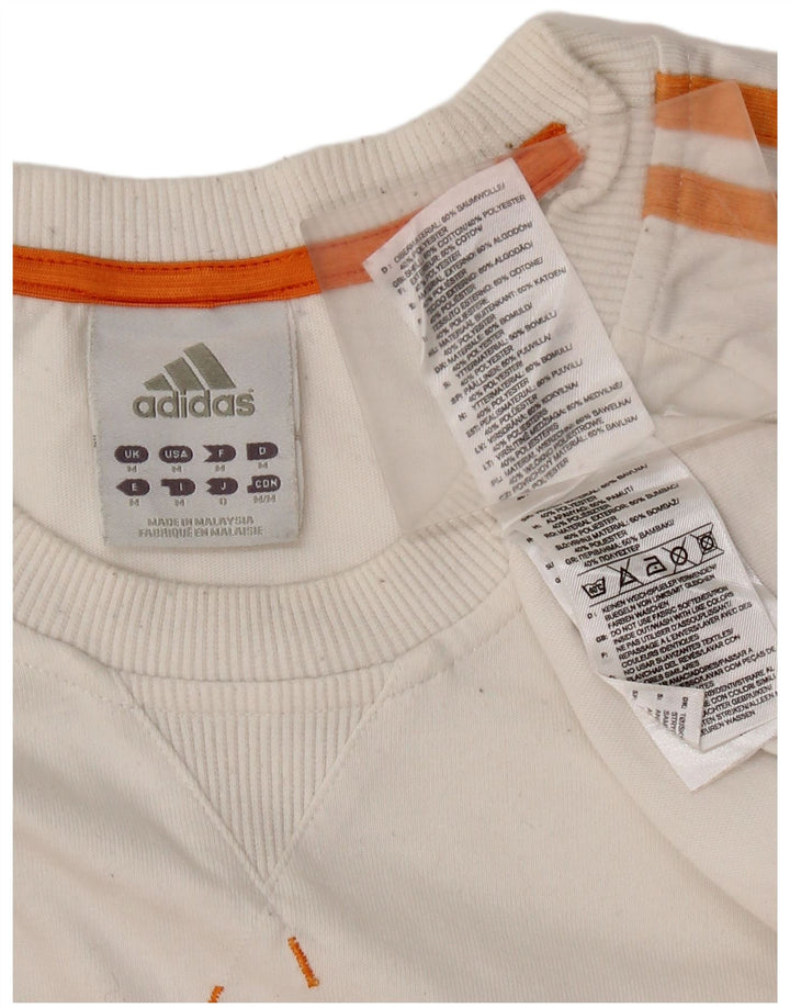 Ανδρικό γραφικό φούτερ ADIDAS Jumper Medium Off White Colourblock Βαμβακερό