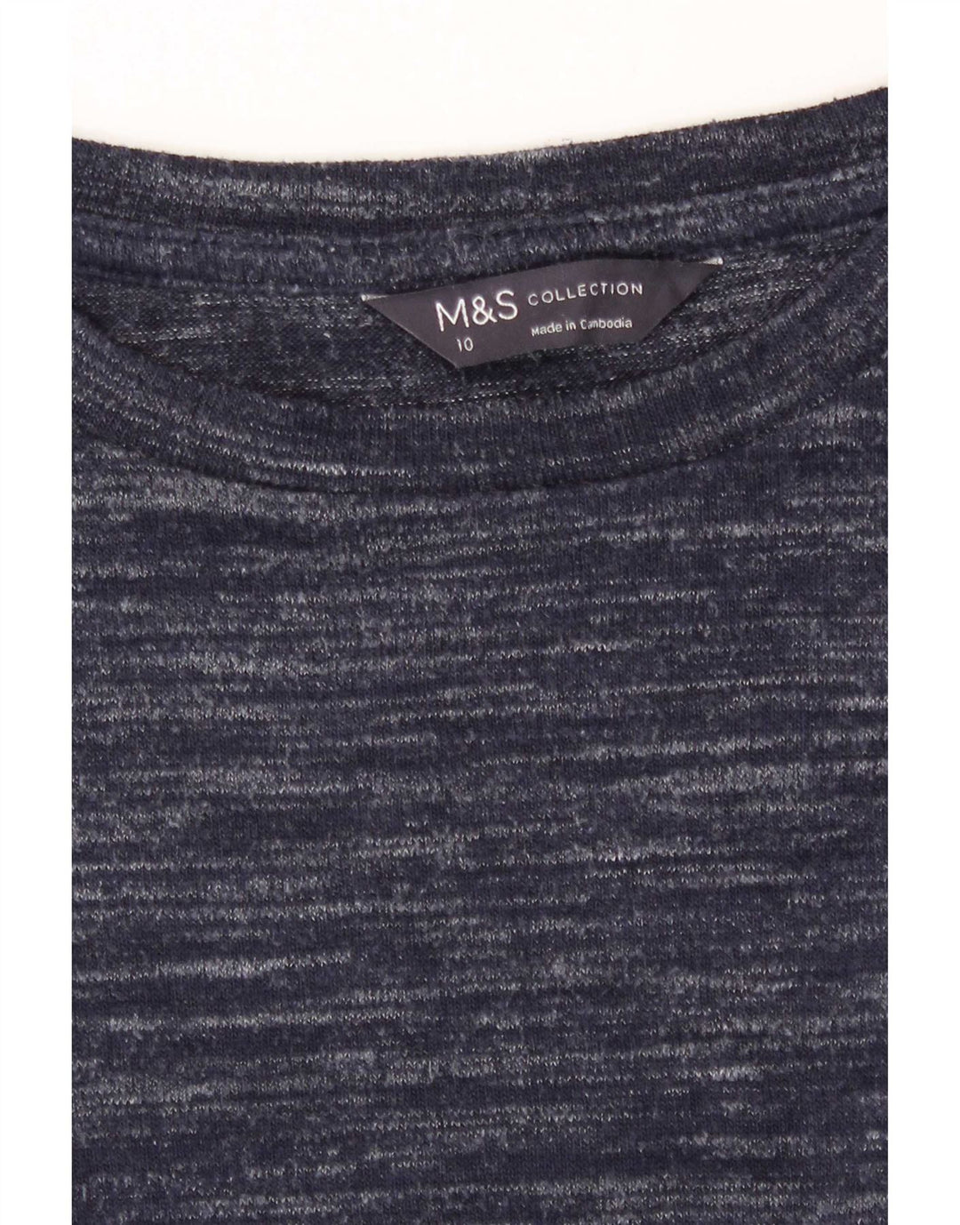 Marks & Spencer Γυναικείο τοπ μακρυμάνικο UK 10 Small Navy Blue Flecked