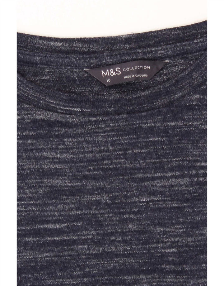Marks & Spencer Γυναικείο τοπ μακρυμάνικο UK 10 Small Navy Blue Flecked
