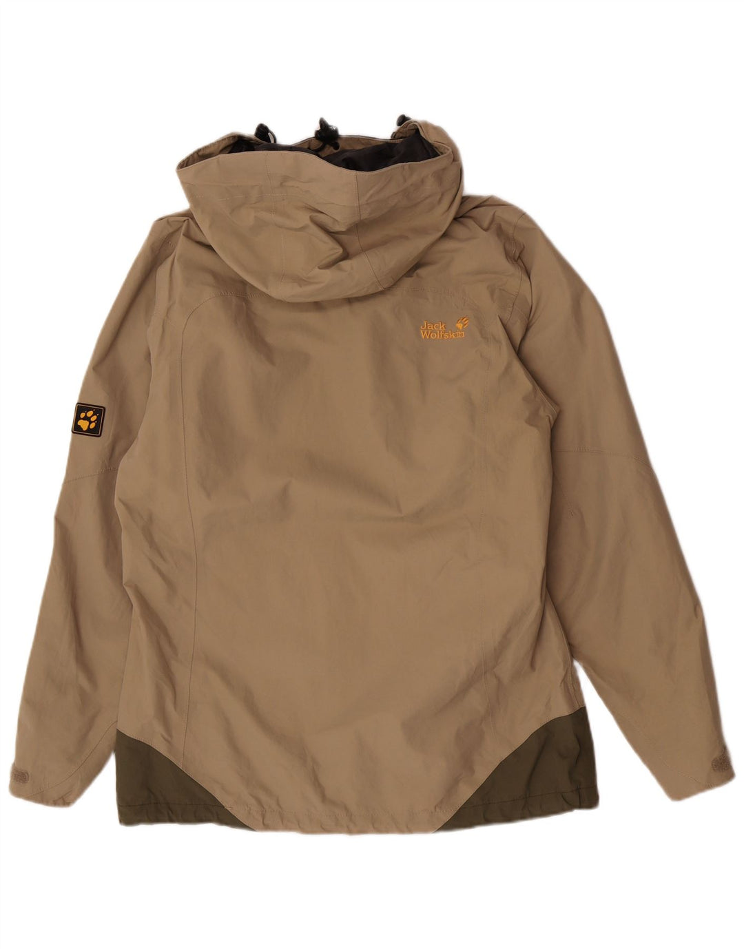 Jack Wolfskin γυναικείο μπουφάν βροχής με κουκούλα UK 12/14 Medium Beige Colourblock
