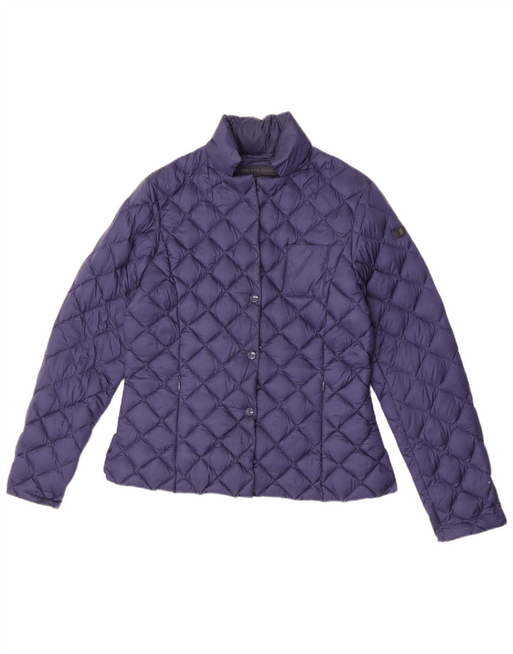 Trussardi γυναικείο μπουφάν με επένδυση IT 44 Medium Navy Blue Polyamide