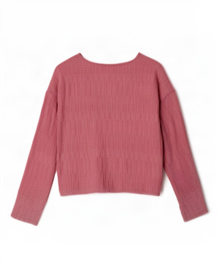 Benetton Γυναικεία Crop Μακρυμάνικη Μπλούζα Τοπ UK 14 Medium Pink