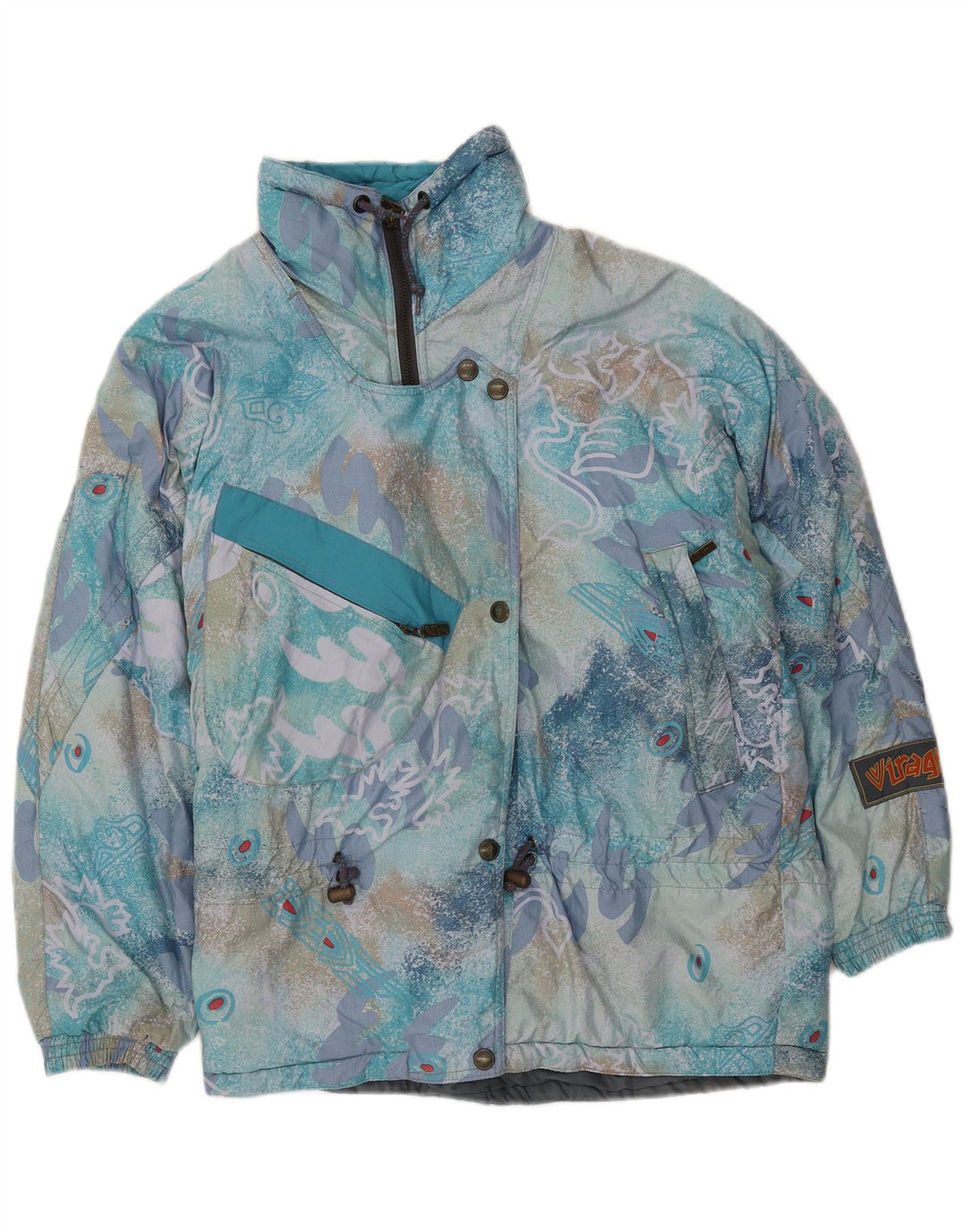 Γυναικείο μπουφάν VINTAGE Abstract Pattern Windbreaker IT 42 Medium Blue