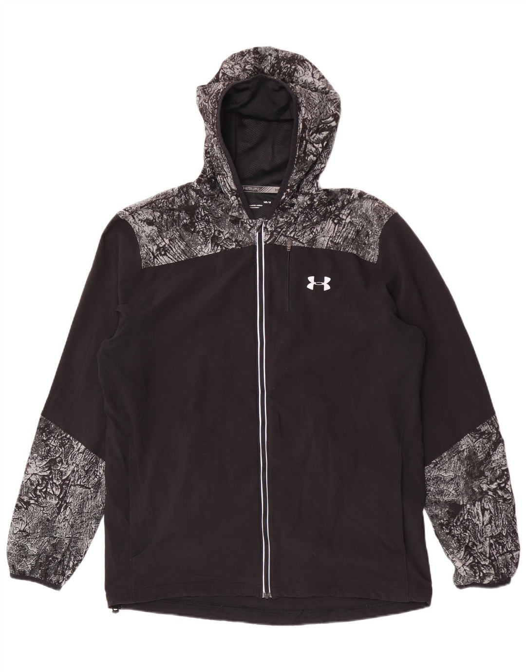 Under Armour Ανδρική αθλητική φόρμα για τρέξιμο με κουκούλα Top Jacket Μεγάλο Μαύρο Γεωμετρικό