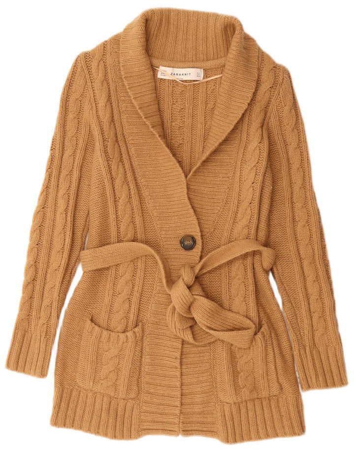 Zara Γυναικεία Ζακέτα UK 10 Small Brown Nylon