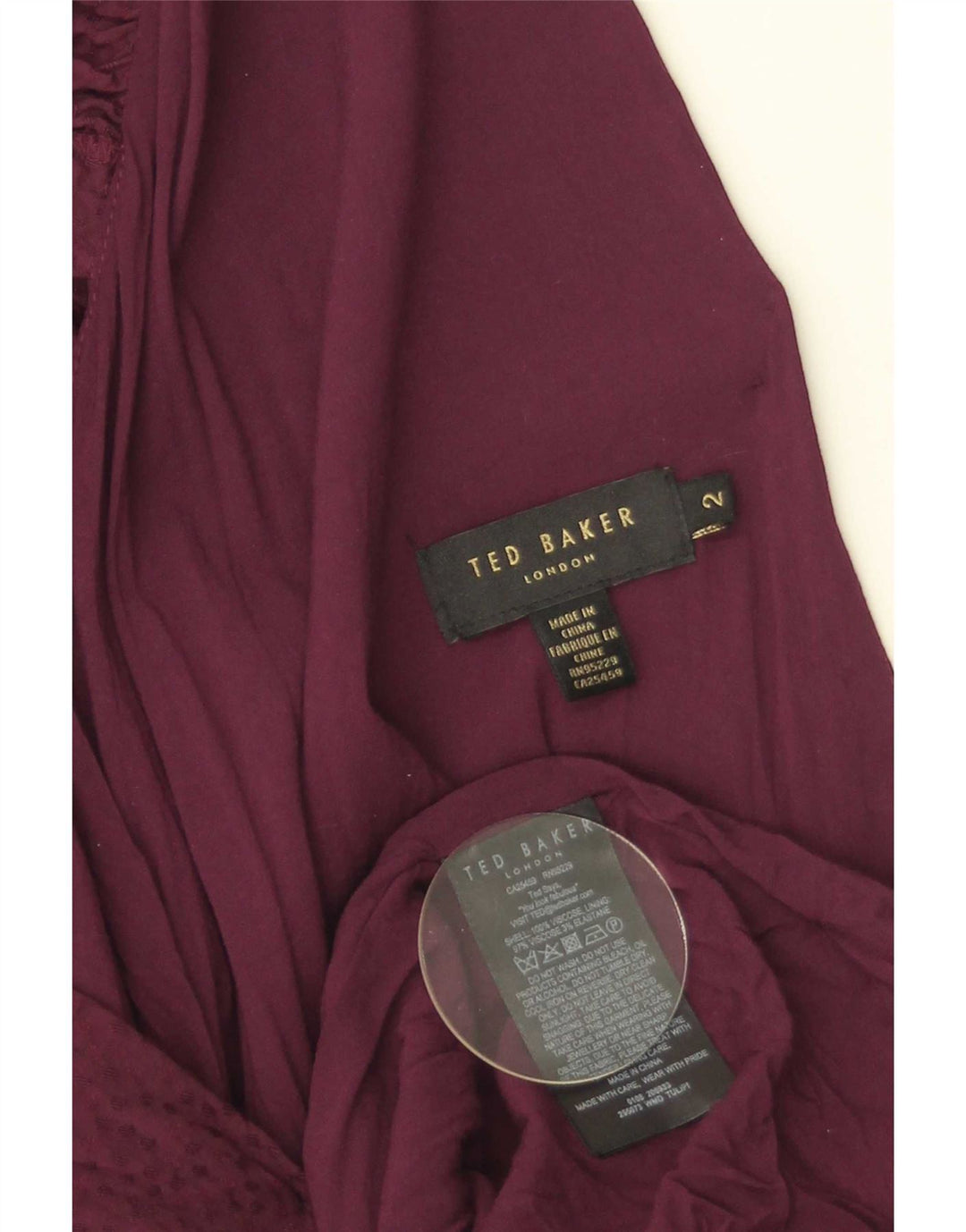 Γυναικείο Maxi Φόρεμα Ted Baker Νούμερο 2 Μικρή Βισκόζη Βουργουνδίας