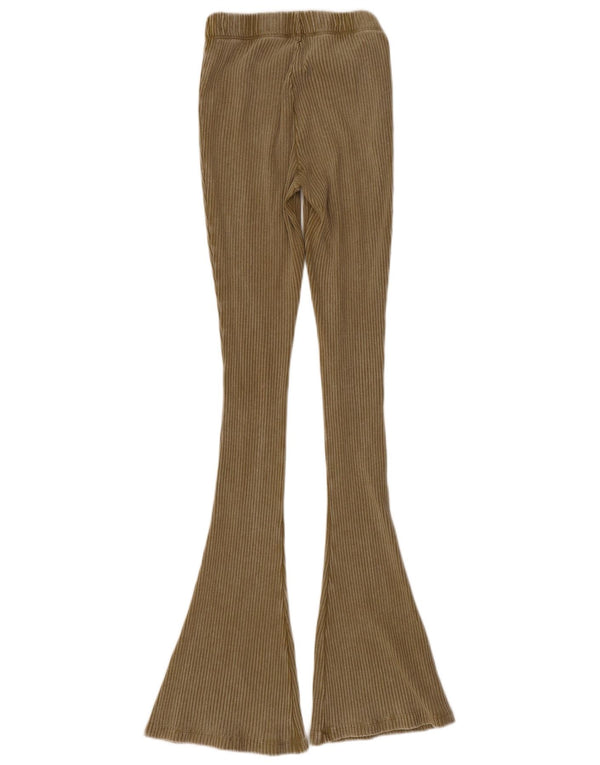 Zara Γυναικείο Παντελόνι Flare Casual Medium W28 L33 Χακί Βαμβακερό