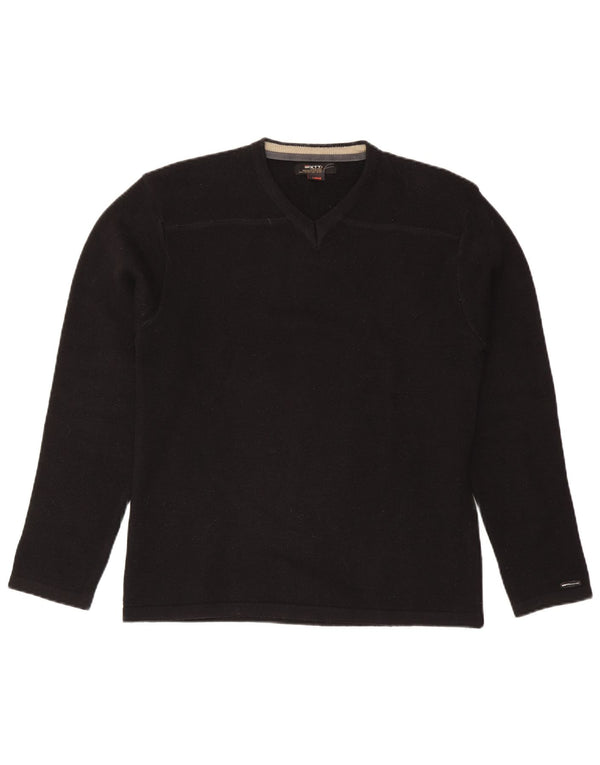 Sixty Mens V-Neck Jumper Sweater Large Black Acrylic