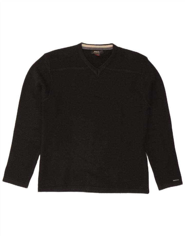 Ανδρικό πουλόβερ Sixty V-Neck Jumper Μεγάλο Μαύρο Ακρυλικό