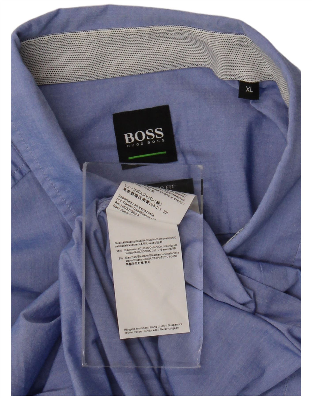 Ανδρικό πουκάμισο Hugo Boss Regular Fit XL Μπλε βαμβακερό