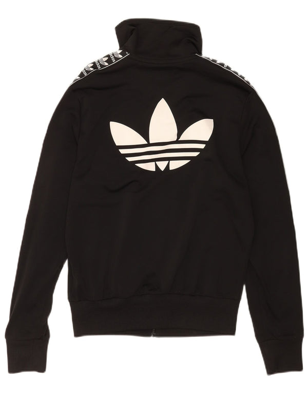 Γυναικεία αθλητική φόρμα γραφικών Adidas Top Jacket UK 10 Small Black Sports