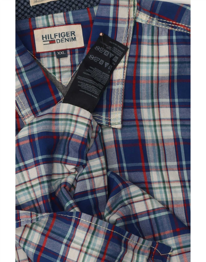 Ανδρικό πουκάμισο Tommy Hilfiger 2XL Blue Check Cotton