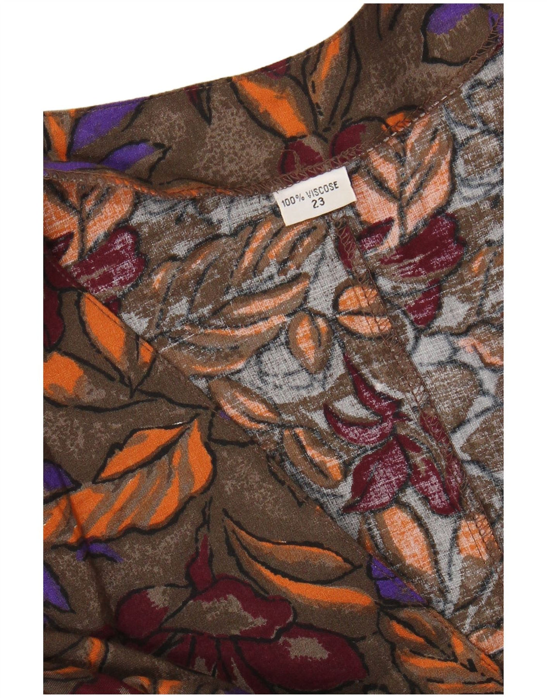 VINTAGE Γυναικείο Πουκάμισο Μπλούζα UK 20 2XL Καφέ φλοράλ βισκόζη