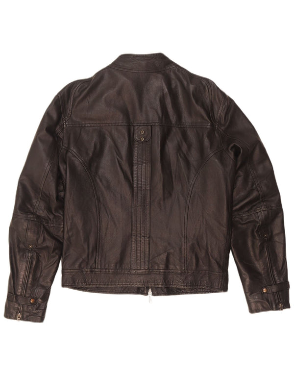 Vintage Ανδρικό Δερμάτινο Μπουφάν Biker IT 46 Small Μαύρο