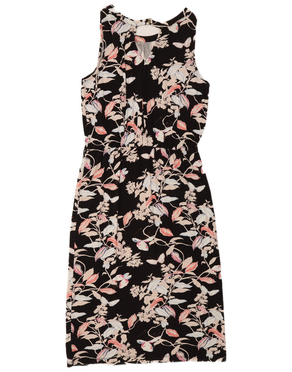 Γυναικείο αμάνικο φόρεμα Oasis UK 12 Medium Black Floral Viscose