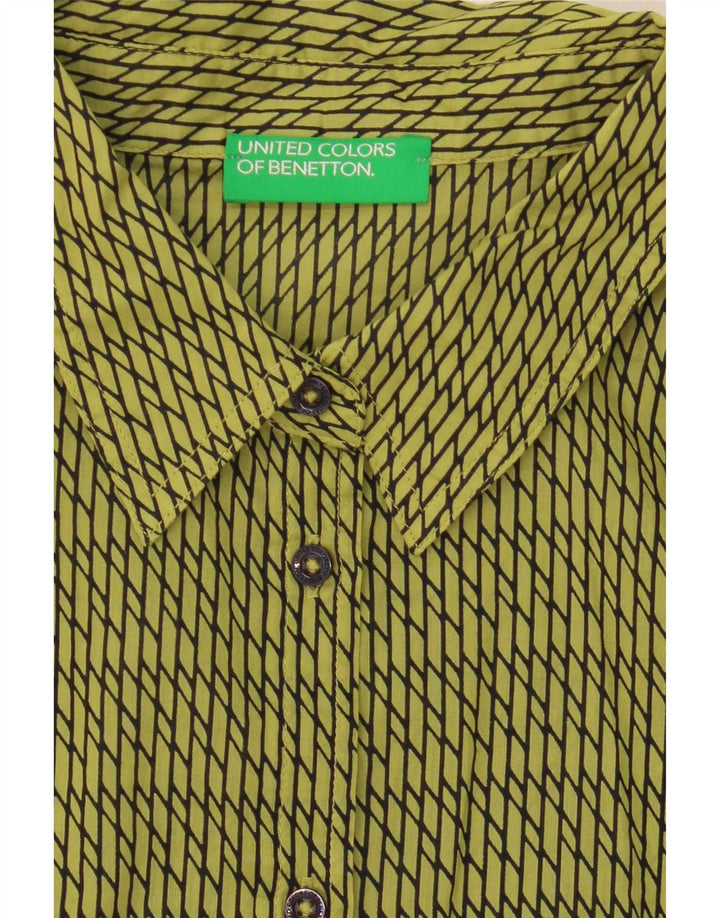 Γυναικείο πουκάμισο Benetton UK 16 Large Green Geometric