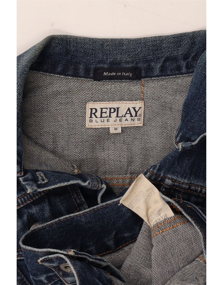 Replay Γυναικείο Crop Τζιν Μπουφάν UK 12 Medium Blue Cotton