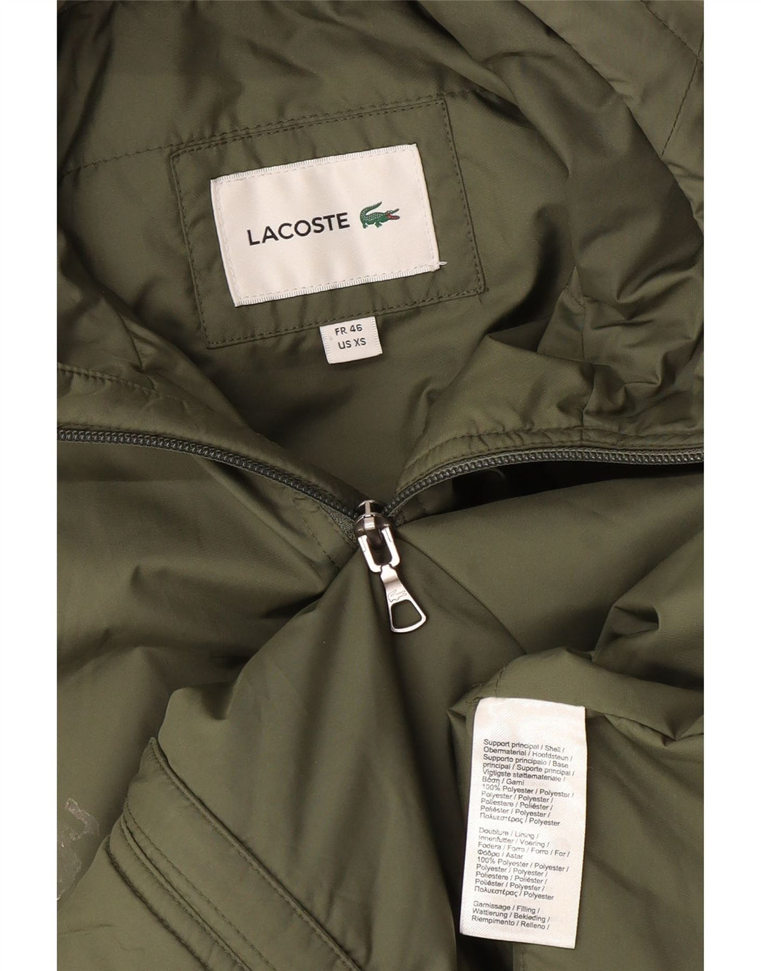 Lacoste Ανδρική κουκούλα Gilet Μέγεθος 46 XS Πράσινο Πολυεστέρας