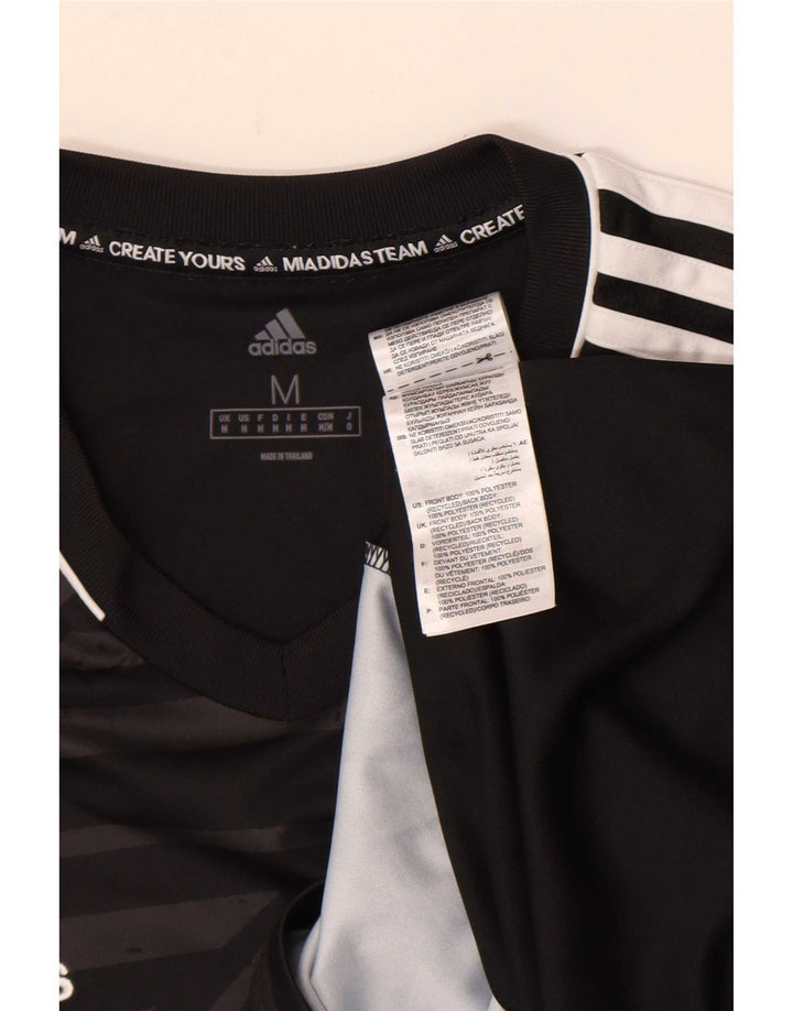 Ανδρικό γραφικό T-Shirt Adidas Top Medium μαύρο γεωμετρικό πολυεστέρα